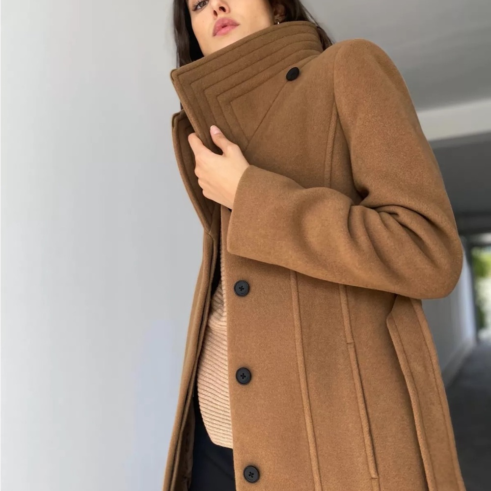 New 2XS Aritzia Babaton The Connor Wool Tailored Winter Coat Long Winter Elegant - Picture 4 of 16